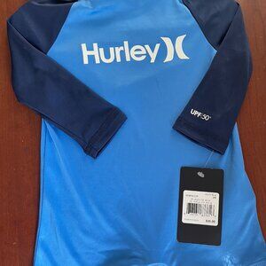 NWT Hurley H20-Dri UPF 50+ Hooded One Piece Rashguard Swimsuit Boy's Size 3M New